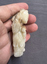 Nine Chinese jade carvings of figures, 19/20th C.