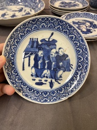 22 Chinese blue and white wares, Kangxi and later