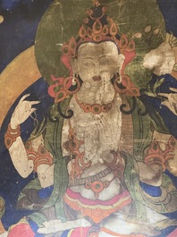 A Tibetan 'Shadaksari Avalokitesvara' thangka, 19th C.