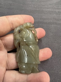 Nine Chinese jade carvings of figures, 19/20th C.