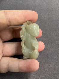 Nine Chinese jade carvings of figures, 19/20th C.