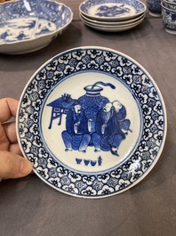 22 Chinese blue and white wares, Kangxi and later