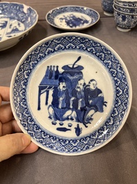 22 Chinese blue and white wares, Kangxi and later