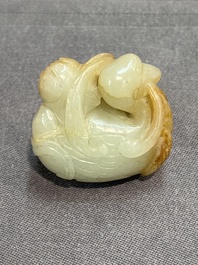 Four Chinese jade carvings of animals, 19th C.