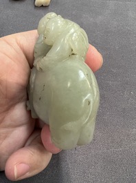 Nine Chinese jade carvings of figures, 19/20th C.