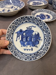 22 Chinese blue and white wares, Kangxi and later