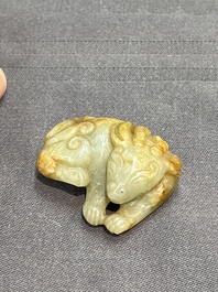 Four Chinese jade carvings of animals, 19th C.