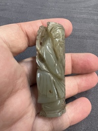 Nine Chinese jade carvings of figures, 19/20th C.