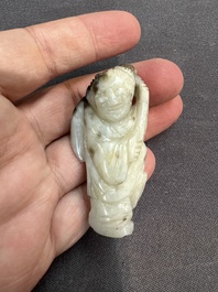 Nine Chinese jade carvings of figures, 19/20th C.