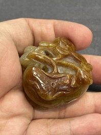 Four Chinese jade carvings of animals, 19th C.