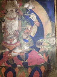 A Tibetan 'Shadaksari Avalokitesvara' thangka, 19th C.