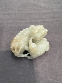 Four Chinese jade carvings of animals, 19th C.