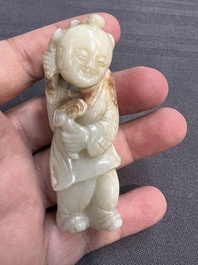 Nine Chinese jade carvings of figures, 19/20th C.