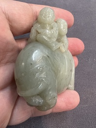 Nine Chinese jade carvings of figures, 19/20th C.