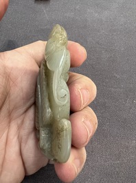 Nine Chinese jade carvings of figures, 19/20th C.