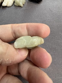Nine Chinese jade carvings of figures, 19/20th C.