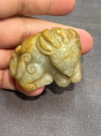 Four Chinese jade carvings of animals, 19th C.