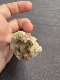 Nine Chinese jade carvings of figures, 19/20th C.