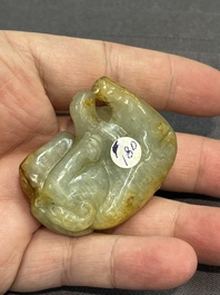 Four Chinese jade carvings of animals, 19th C.