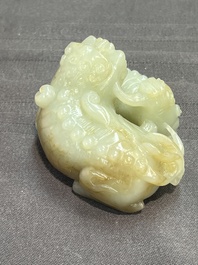 Four Chinese jade carvings of animals, 19th C.