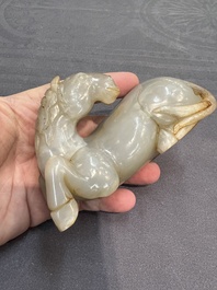Four Chinese jade carvings of animals, 19th C.