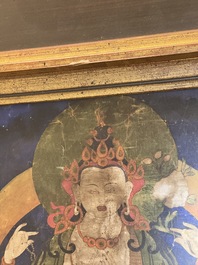 A Tibetan 'Shadaksari Avalokitesvara' thangka, 19th C.
