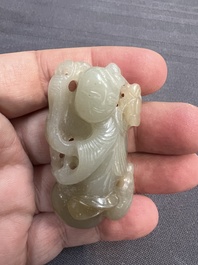 Nine Chinese jade carvings of figures, 19/20th C.