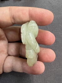 Nine Chinese jade carvings of figures, 19/20th C.
