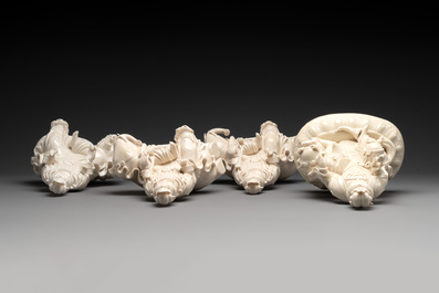Four Chinese Dehua blanc de Chine sculptures of the seated Guanyin, 20th C.