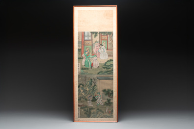 Chinese school: Two episodes from 'Romance of the Three Kingdoms', ink and colour on silk, 19/20th C.
