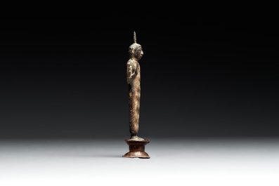 A Sinhalese copper alloy figure of Buddha Shakyamuni, Sri Lanka, late Kandyan period, 18th C.