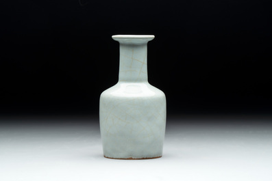 A Chinese Longquan celadon mallet-shaped vase, probably Southern Song