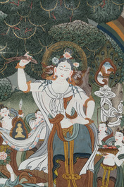A Tibetan thangka depicting White Tara, 18/19th C.