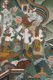 A Tibetan thangka depicting White Tara, 18/19th C.