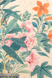Follower of Guangxu 光緒 (1871-1908): 'Vases and flowers', Cixi seal mark, ink and colour on paper