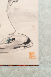 Su Manshu 蘇曼殊 (1884-1918): 'Sage under the banana tree', ink and colour on paper