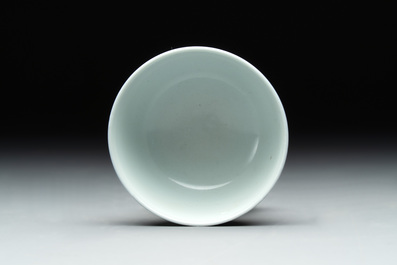 A Chinese blue-glazed cup, Daoguang mark and of the period