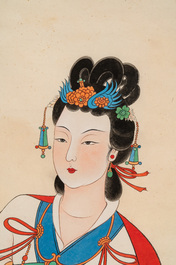 Follower of Zhang Daqian 張大千 (1898-1983): 'Beauty', ink and colour on paper