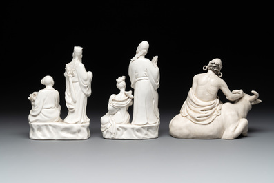 Five Chinese Dehua blanc de Chine groups, 20th C.