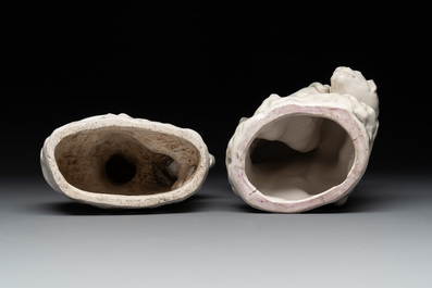 Five Chinese Dehua blanc de Chine groups, 20th C.