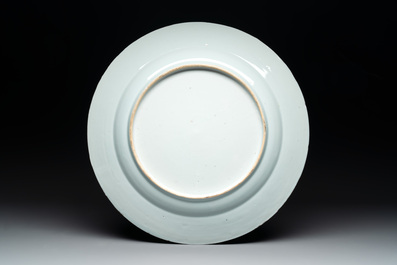Seven Chinese blue, white, Imari-style and famille rose plates, Kangxi/Qianlong