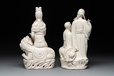 Five Chinese Dehua blanc de Chine groups, 20th C.