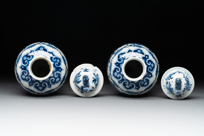 A collection of ten Chinese blue, white, famille rose and qianjiang cai wares, signed Yongzhen Shi 永真氏, 18/19th C.
