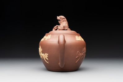 A large Chinese Yixing stoneware teapot and cover, Kangxi