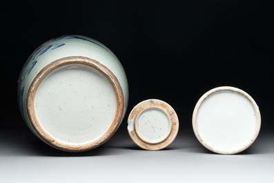 A collection of ten Chinese blue, white, famille rose and qianjiang cai wares, signed Yongzhen Shi 永真氏, 18/19th C.