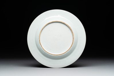 A Chinese gilt-decorated grisaille 'Resurrection' plate, Qianlong