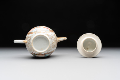 A Chinese Canton famille rose 'mandarin subject' teapot, Qianlong