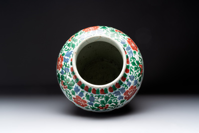 A Chinese wucai 'phoenix' vase, Transitional period