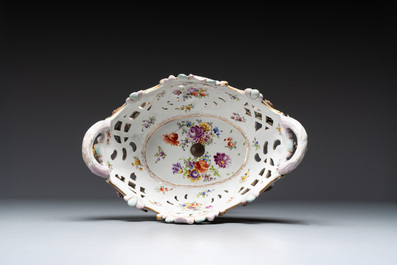 A large polychrome Saxon porcelain centrepiece, Germany, 19/20th C.