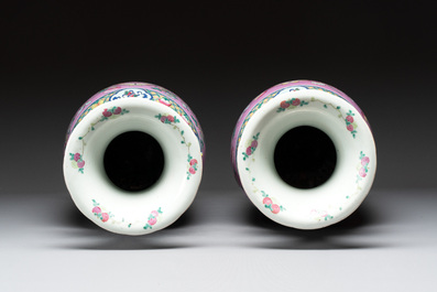 A pair of Chinese famille rose vases for the Straits or Peranakan market, 19th C.